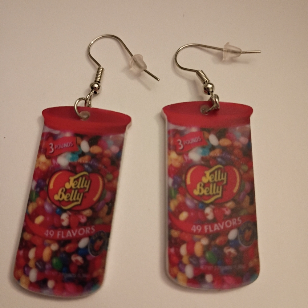 Jelly Belly Red and Multicolor Earrings